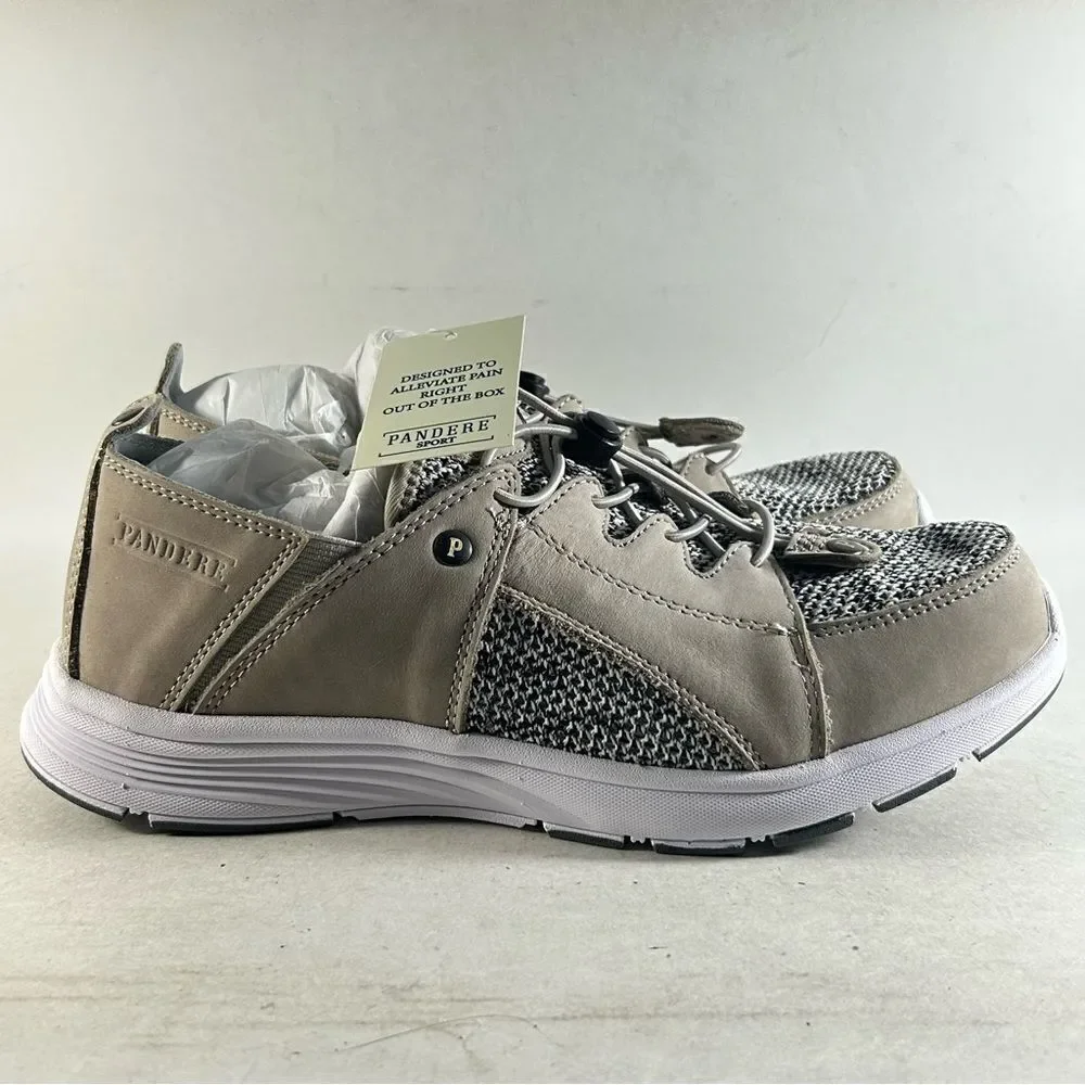 NEW Pandere Bali Women’s Leather Shoes Drawstring Sneakers Gray Nubuck Size 8